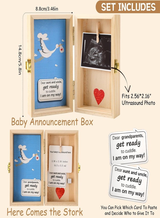 JULEASEL Pregnancy Announcement Keepsake Box with Ultrasound Holder – Pregnancy Reveal to Parents, Grandparents, Aunt & Uncle, Personalized Baby Announcement Surprise Gift Ideas - Image 2